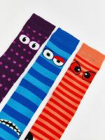 Men's Printed Crew Socks, Set of Five - Image 2