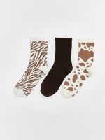 Leopard Print Women's Ankle Socks - Set of 3