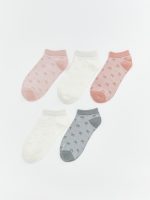 Bow Patterned Women's Trainer Socks 5 Pack
