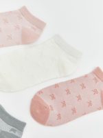 Bow Patterned Women's Trainer Socks 5 Pack - Image 2
