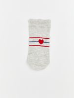 Heart Print Ankle Socks, Set of Five - Image 2