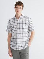 Regular Fit Plaid Poplin Men's Shirt