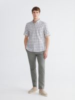 Regular Fit Plaid Poplin Men's Shirt - Image 2