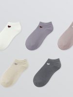 Heart Print Women's Trainer Socks 5-Pack - Image 2