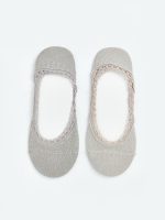 Lace Detail Hole-Knitted Women's Invisible Socks 2-Pack