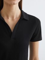 Women's Ribbed Polo Shirt - Image 3
