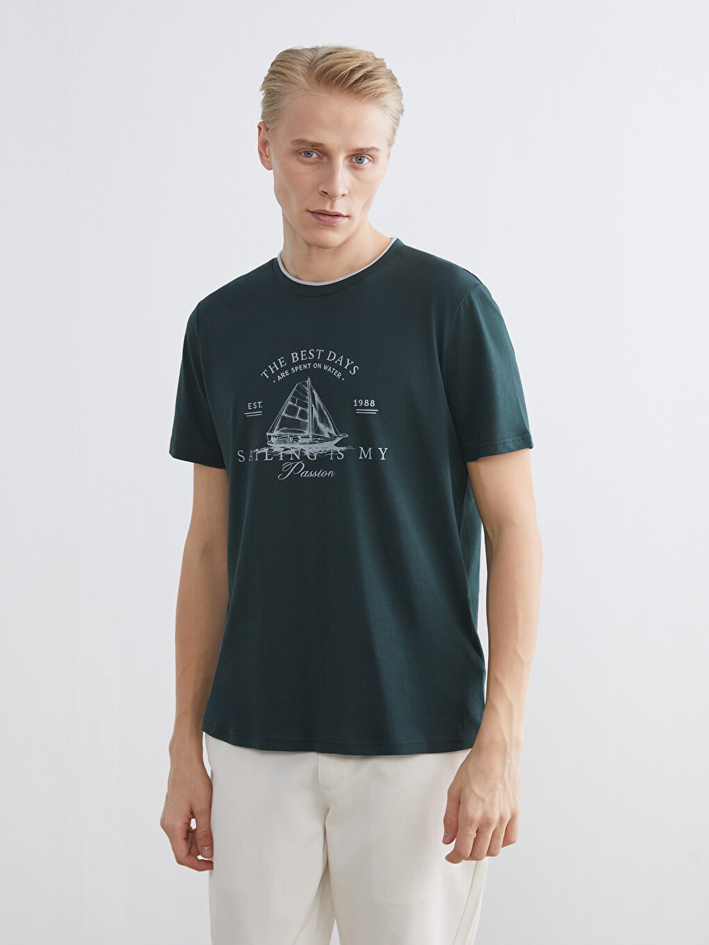 Crew Neck Printed Men's T-Shirt