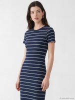 Crew Neck Striped Dress - Image 2