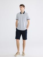 Polo Collar Textured Men's T-Shirt - Image 2