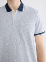 Polo Collar Textured Men's T-Shirt - Image 3
