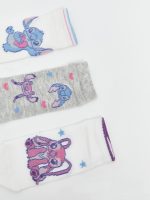 Stitch and Angel Patterned Girls' Trainer Socks 5 Pack - Image 2