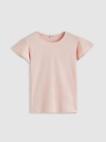 Crew Neck Frill Sleeve Girls' T-Shirt