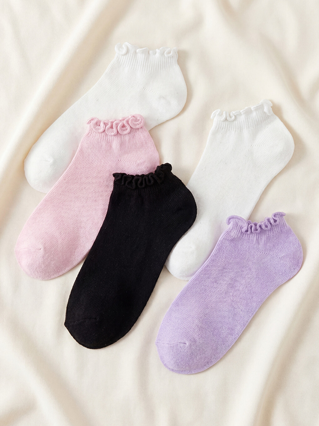 Basic Girls' Trainer Socks 5-Pack