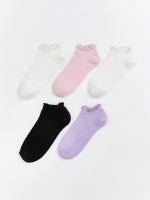 Basic Girls' Trainer Socks 5-Pack - Image 2