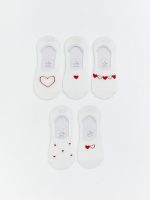 Heart Patterned Women's Ballet Socks 5 Pack