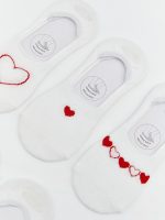 Heart Patterned Women's Ballet Socks 5 Pack - Image 2
