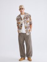 Regular Fit Patterned Viscose Men's Shirt - Image 2