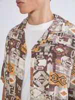 Regular Fit Patterned Viscose Men's Shirt - Image 3