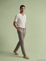 Polo Neck Striped Jersey Men's T-Shirt - Image 2
