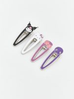 Kuromi Printed Girl's Hair Clip 4-Piece