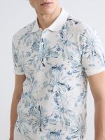 Polo Collar Patterned Pique Men's T-Shirt - Image 3