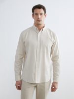 Men's Regular Fit Linen Blend Shirt