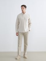Men's Regular Fit Linen Blend Shirt - Image 2