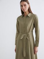 Waist Belted Poplin Shirt Dress - Image 2