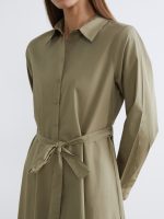 Waist Belted Poplin Shirt Dress - Image 3