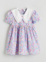 Printed Linen-Look Baby Girls' Dress - Image 2