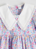 Printed Linen-Look Baby Girls' Dress - Image 3