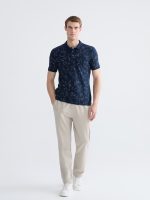 Polo Collar Patterned Pique Men's T-Shirt - Image 2