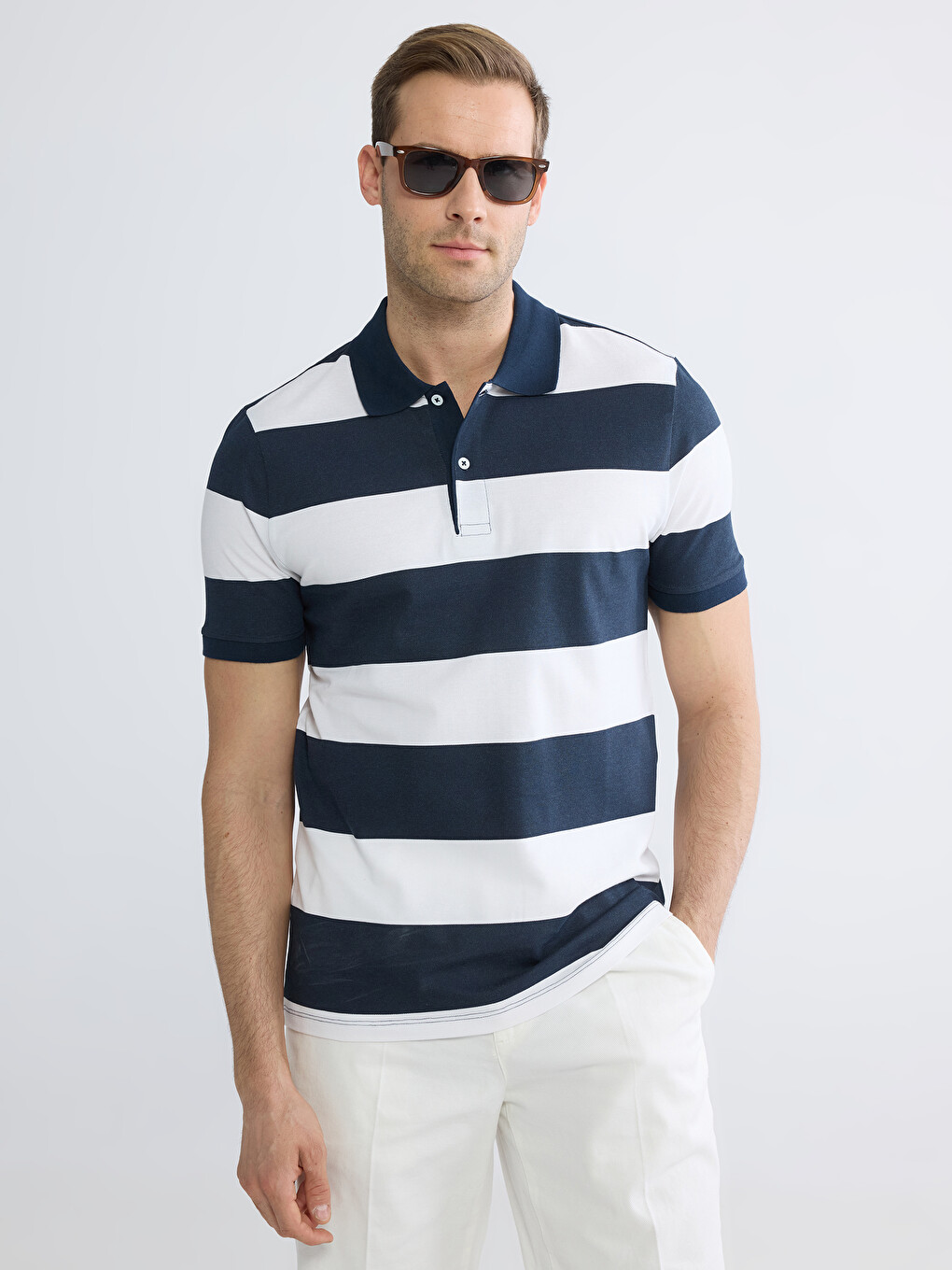 Striped Piqué Polo Shirt