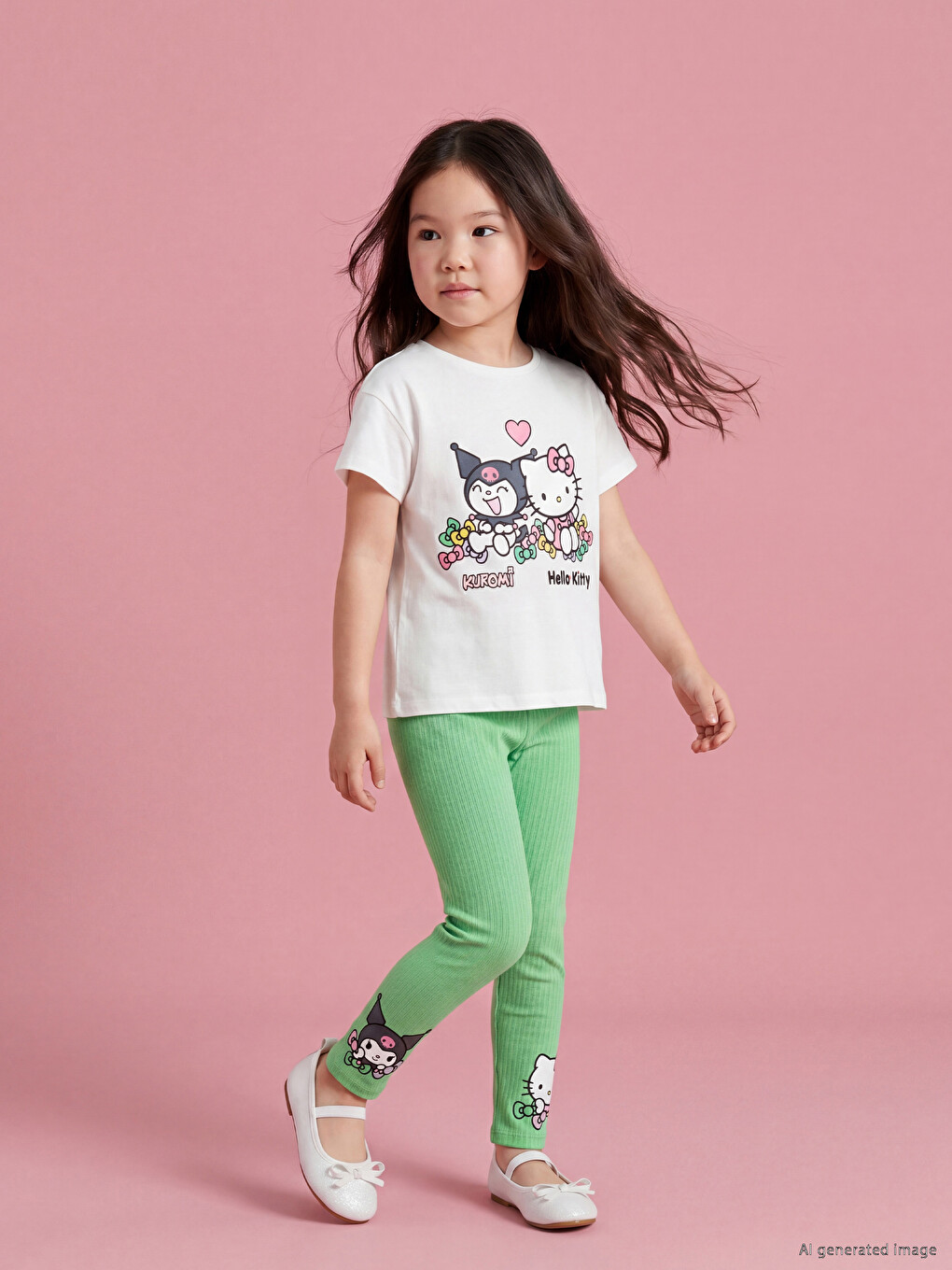 Hello Kitty Printed Girls' T-Shirt and Leggings