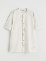 Grandad Collar Short Sleeve Boys' Muslin Shirt