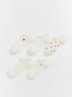 Heart Patterned Women's Sneaker Socks 5-Pack