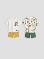 Printed Boys' T-Shirt and Shorts 2-Pack Set