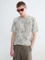 Crew Neck Printed Men's Knitted T-Shirt