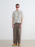 Crew Neck Printed Men's Knitted T-Shirt - Image 2