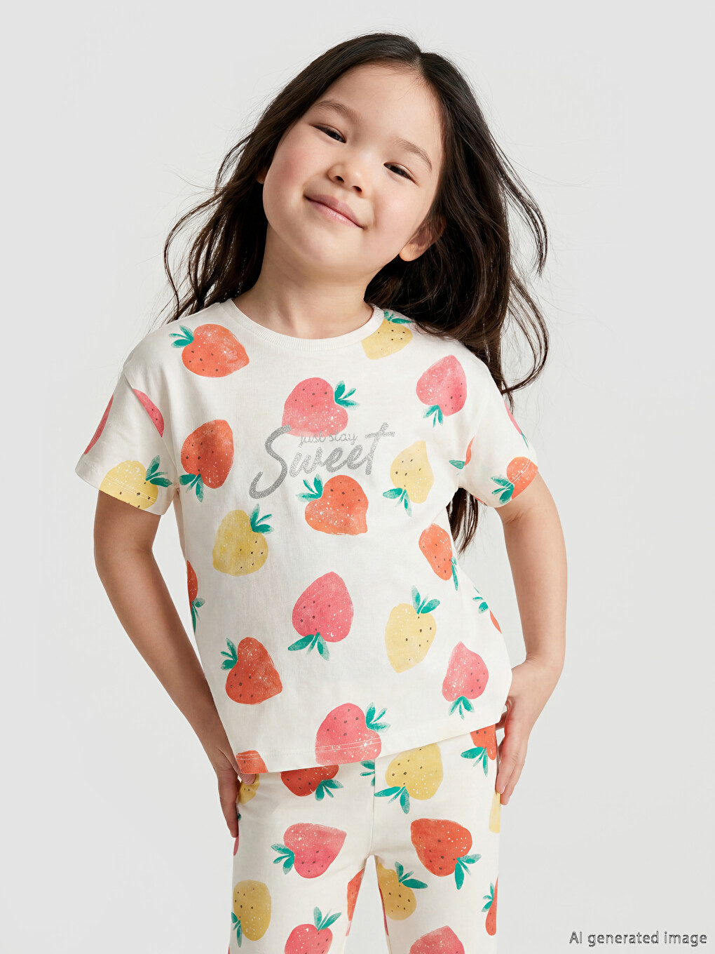 l_20261-s6a409z1-lra-115-20_a.jpg Glittery Printed Girls' T-Shirt - Image 1