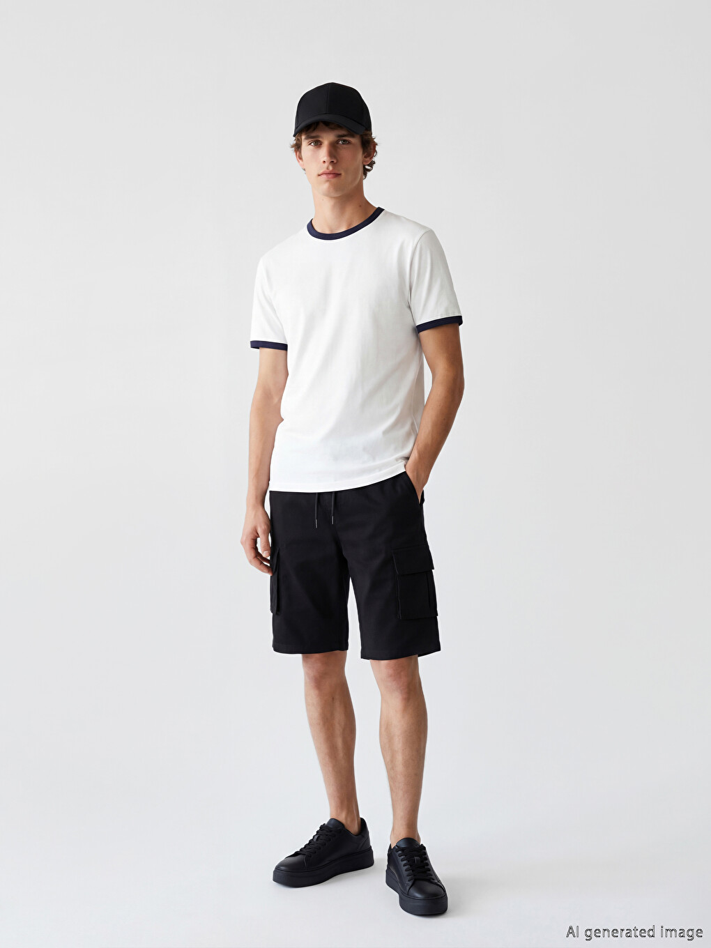 Regular Fit Men's Cargo Denim Shorts