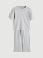 Crew Neck Girls' T-Shirt and Sweatpants - Image 2