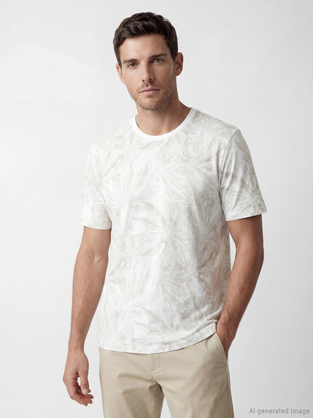 Crew Neck Printed Jersey Men's T-Shirt