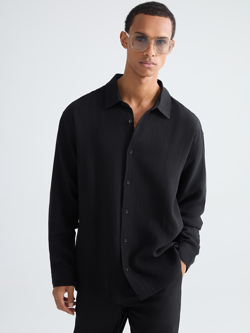 Regular Fit Textured Men's Shirt