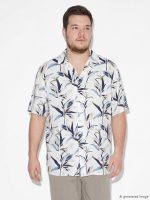 Regular Fit Resort Collar Patterned Viscose Men's Shirt - Image 2