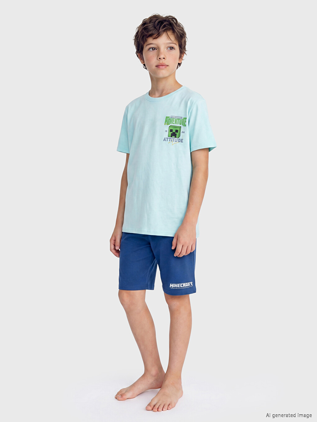 Minecraft Printed Boys' Shortie Pyjamas Set