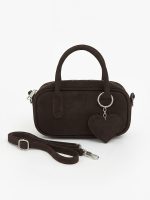 Heart Accessory Suede Look Girls' Shoulder Bag - Image 2