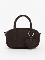Heart Accessory Suede Look Girls' Shoulder Bag - Image 3
