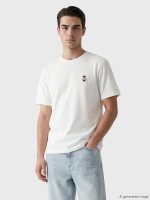 Crew Neck Bear Teddy Embroidered Men's T-Shirt