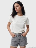 Crew Neck Rhinestone Embellished Blouse
